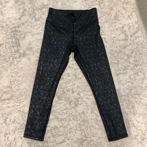 Zyia Black Reflective Mirage Light n Tight Hi-rise 7/8 24" Size 6-8